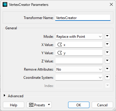 VertexCreator transformer